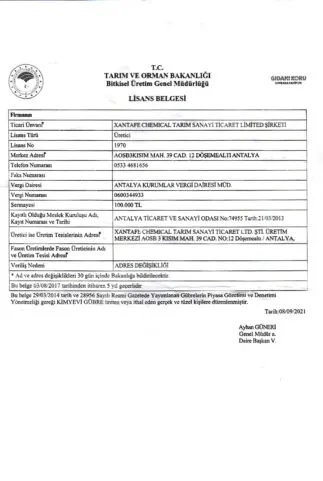 Xantafe Lisans Belgesi